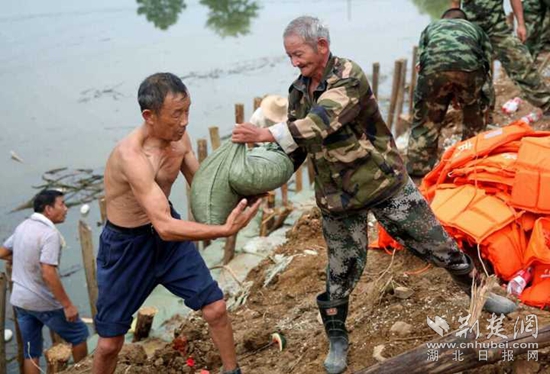 軍民協(xié)防，保衛(wèi)家園。20160713省武警部隊(duì)馳援高橋河河頭村截流港潰口。_副本.jpg